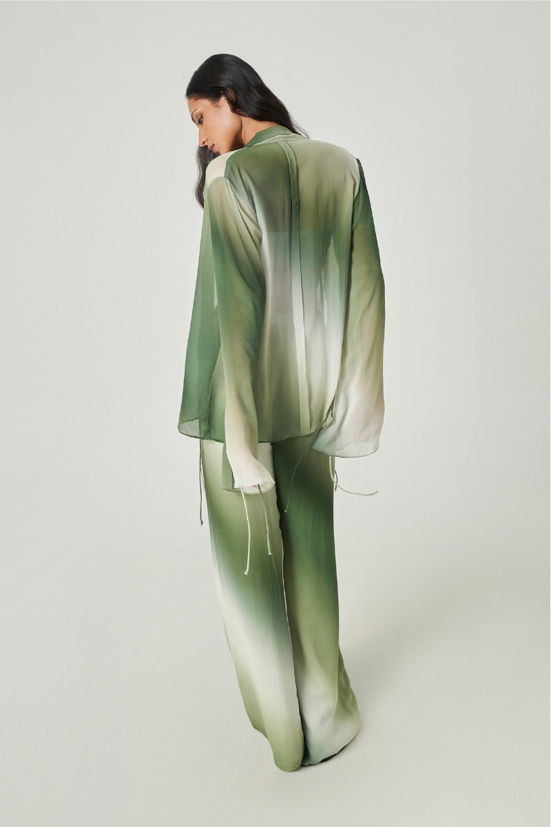 Summer Away Merlette top in sage ombre, featuring lightweight fabric and stylish design, perfect for casual wear.