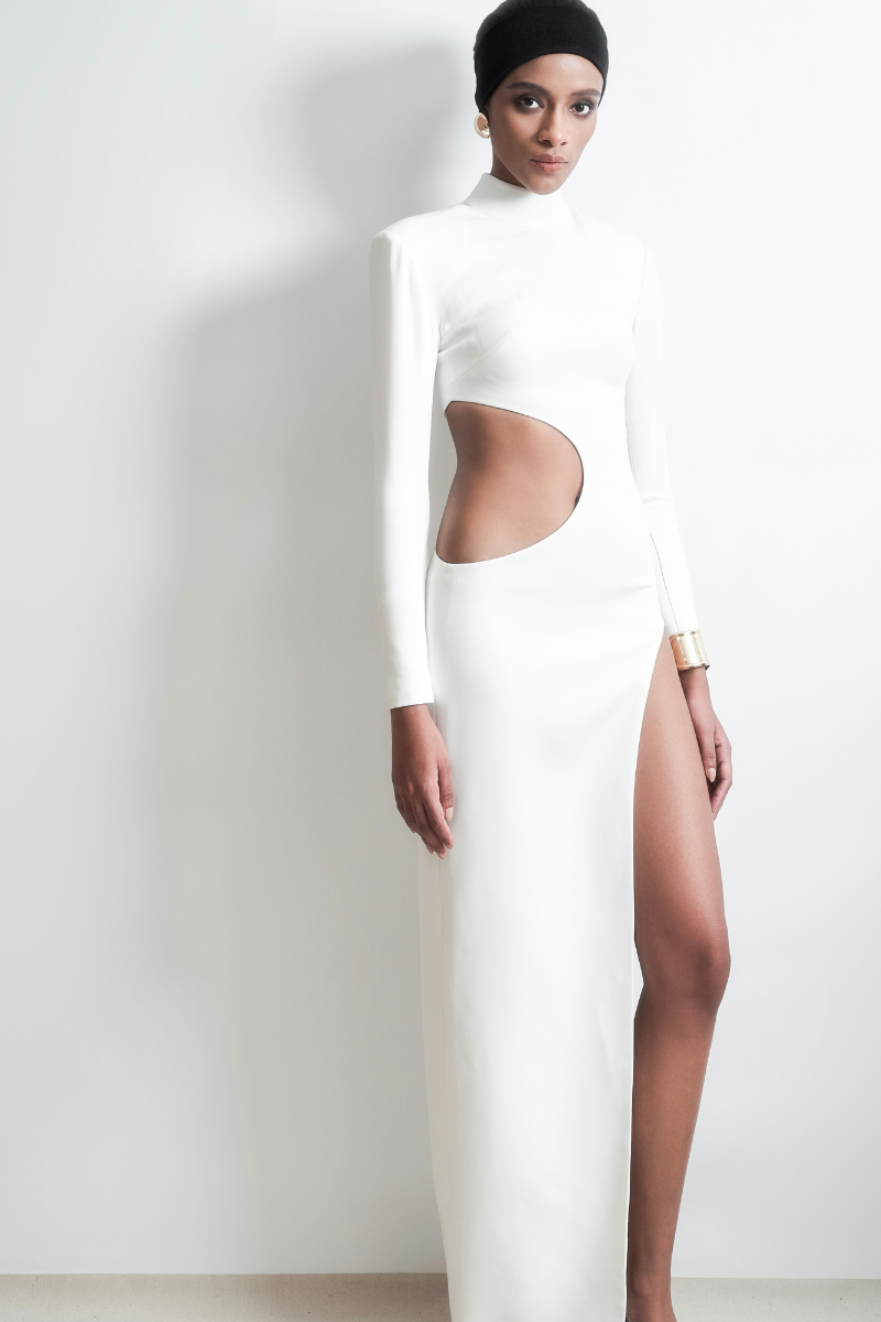 WINDING MAXI DRESS IN WHITE - CULT MIA