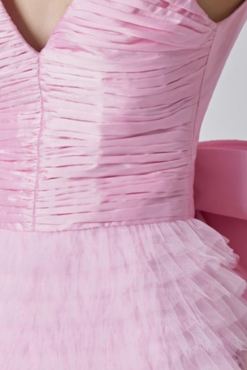 JORDYN SILK TAFFETA MIXED TULLE LAYERED DRESS - CULT MIA