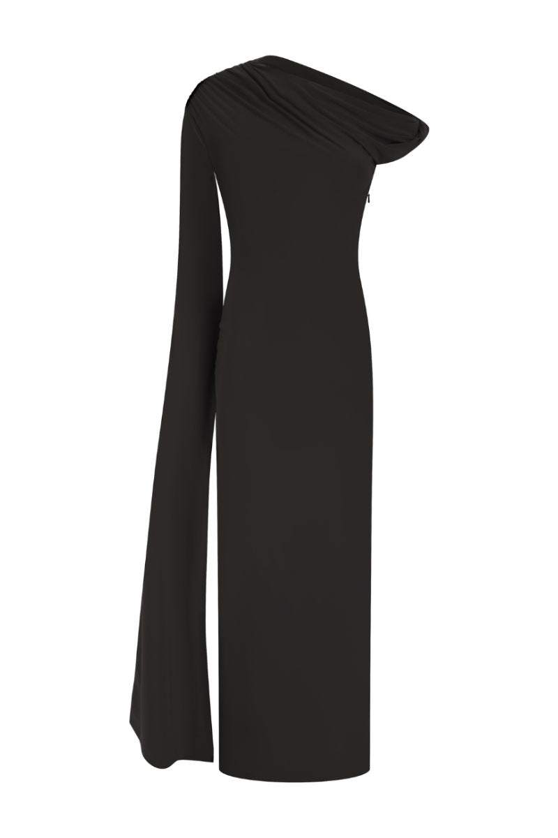 BEGONIA MIDAXI DRESS IN BLACK - CULT MIA