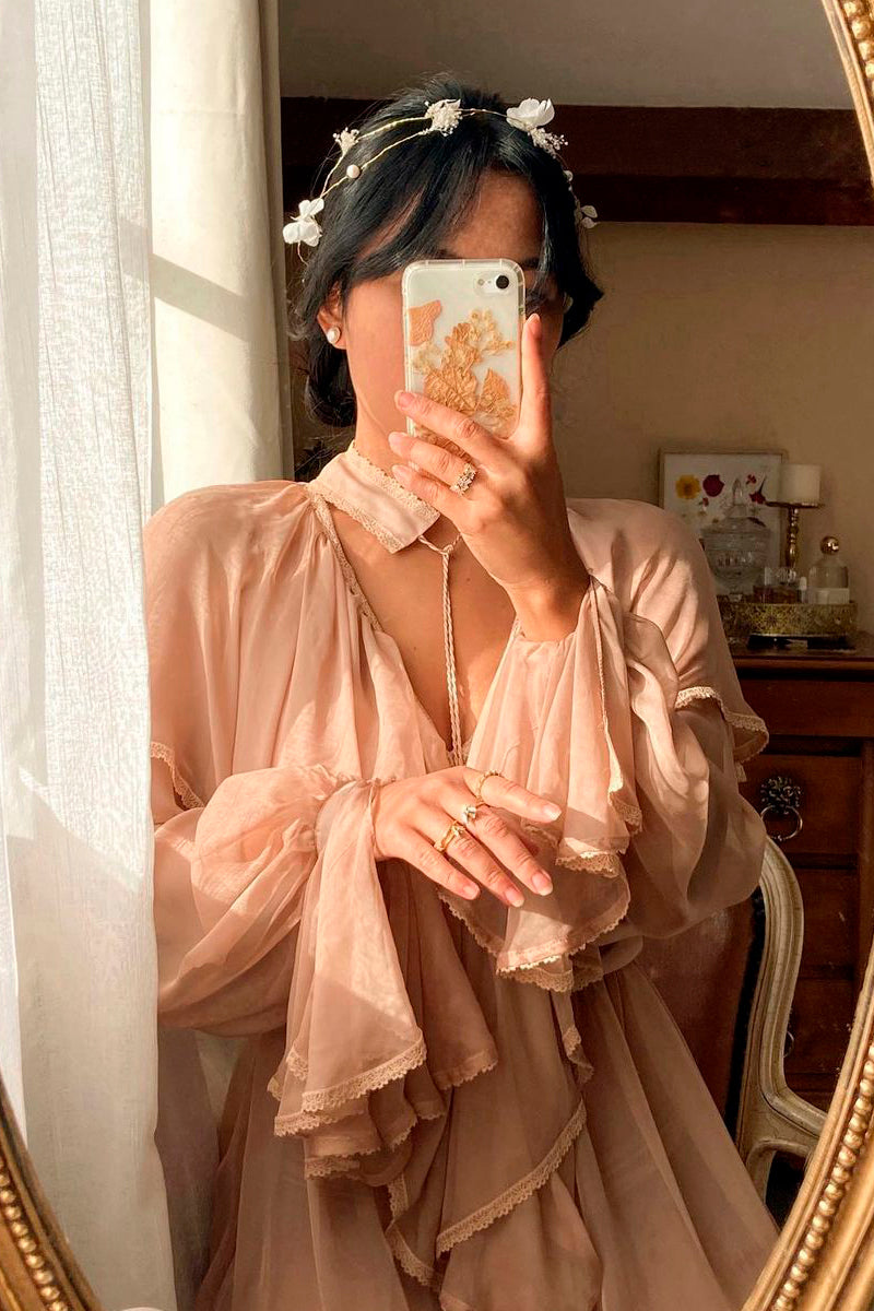 OCEAN OF THE TENDERNESS MIDI DRESS IN BEIGE - CULT MIA