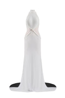 Maison Des Copains XANTHEIR mermaid floor-length white gown with elegant fit and flowing fabric, perfect for formal occasions.