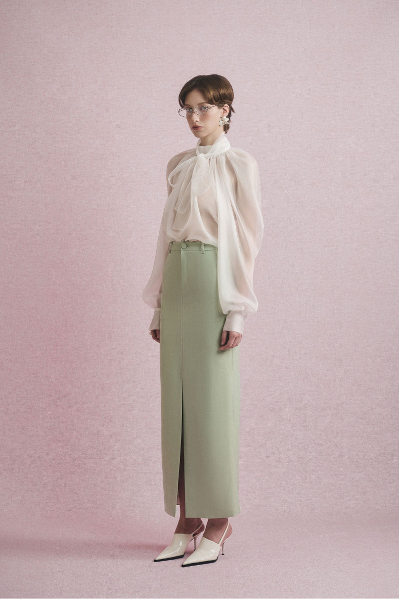White Plan Elise blouse and skirt set co-ords, featuring a stylish matching top and bottom with a modern, elegant design.