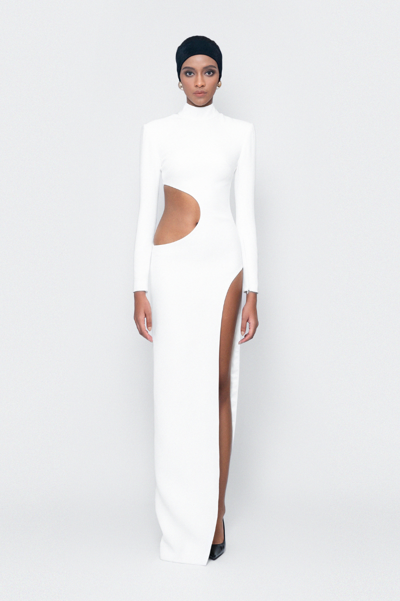 WINDING MAXI DRESS IN WHITE - CULT MIA