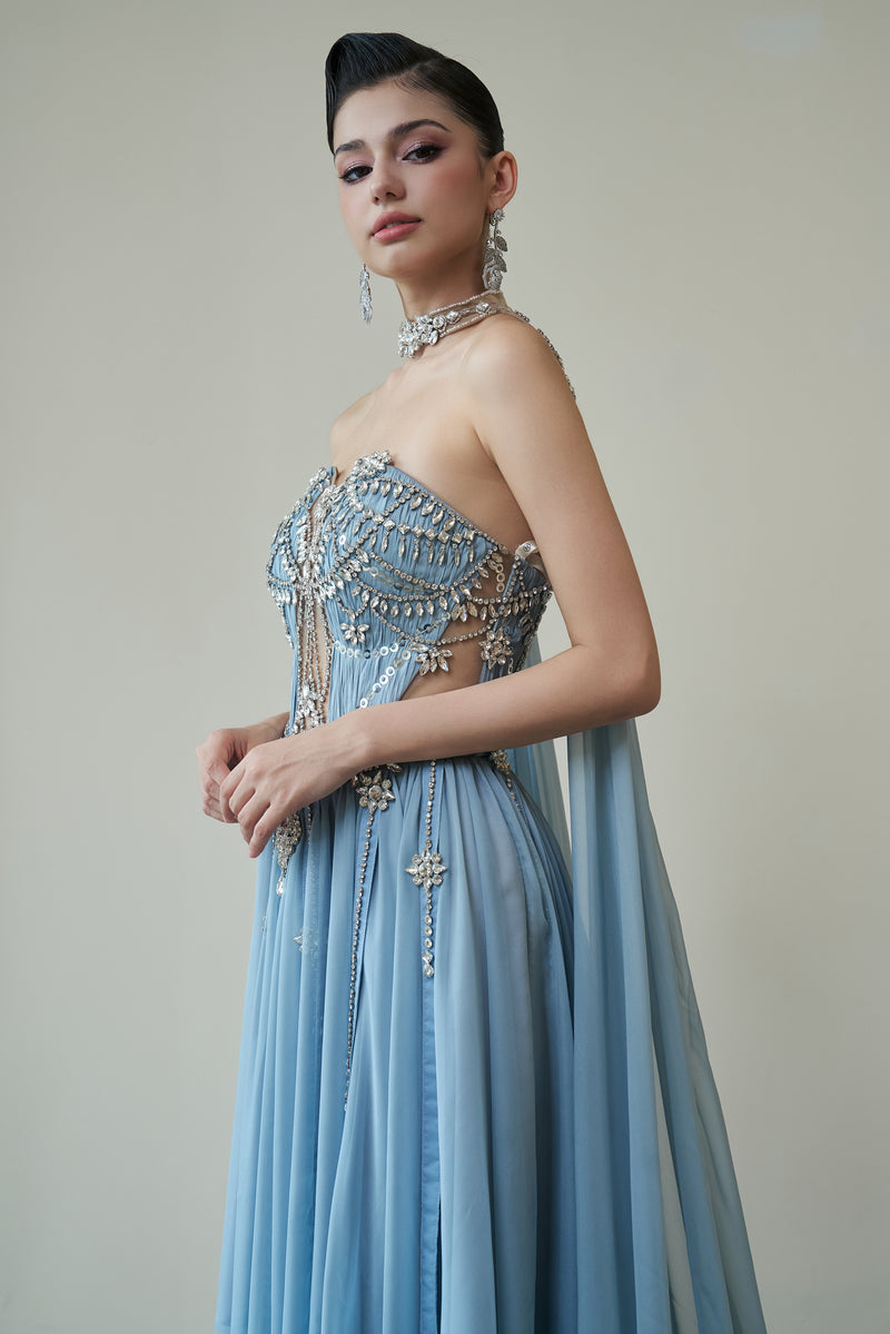 HACCHIC Couture Venus Gown in Blue | Cult Mia HACCHIC Couture Venus Gown in Blue | Cult Mia