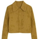 Rebecca Taylor Zuri quilted jacket in leaf green, showcasing the stylish, textured design and lightweight construction.