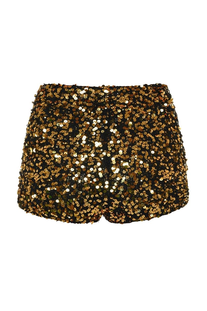 Lalo SALUE gold shorts with a stylish fit, featuring a smooth fabric and sleek design, perfect for casual or summer wear.