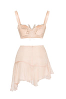 IKINITA Sakura top and skirt co-ords set, featuring a stylish matching blouse and skirt with floral design and trendy fit.