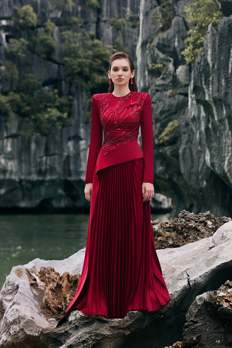 Luna De Soie Lumia silk co-ord set featuring a silk top and matching skirt in a stylish, elegant design.