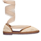 Flabelus Isabella Craft brown flats with light brown piping, featuring a sleek design and comfortable slip-on style.