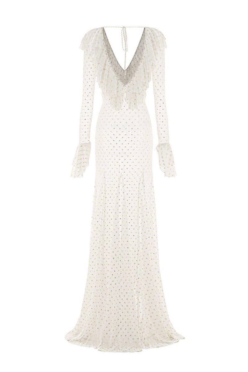 MERMAID MESH DRESS IN WHITE