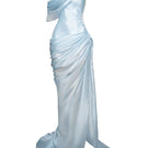Elegant blue gown from Do Long's The Celestial Stream collection, featuring flowing fabric and intricate design details.