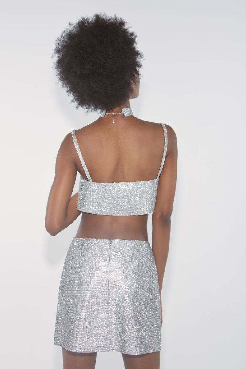 CAMILLE CRYSTAL-EMBELLISHED MINI SKIRT - CULT MIA