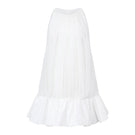 Arti Apparel Moneta Top, stylish women's sleeveless blouse with a flowy fit, in a neutral color, on a plain background.