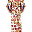 Nur Karaata JOALI SICILIA cover-up dress, lightweight and flowy, featuring intricate patterns perfect for beachwear or resort style.
