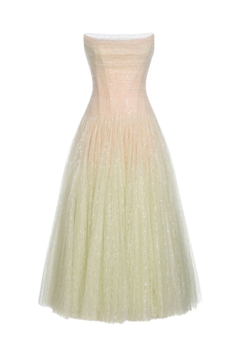 MINT DRAPED LACE MIDI DRESS - CULT MIA