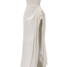 Elegant sculptural corset gown by Monetre featuring intricate design and fitted silhouette, perfect for formal occasions.