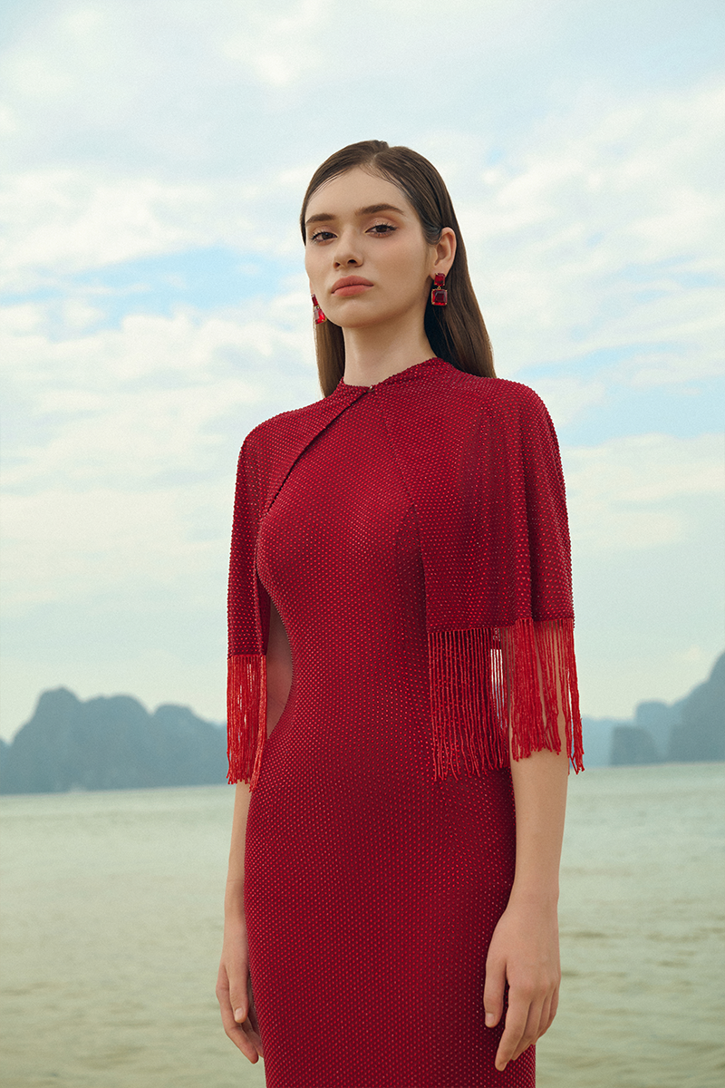 GLITTER STRETCH GOWN - CULT MIA