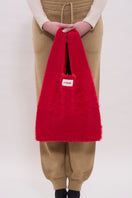 Two-tone red La Granni shoulder tote bag with sturdy handles and spacious interior, perfect for everyday use.