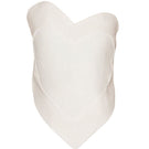Liya white sweetheart top with fitted bodice and off-shoulder design, perfect for stylish casual or dressy occasions.