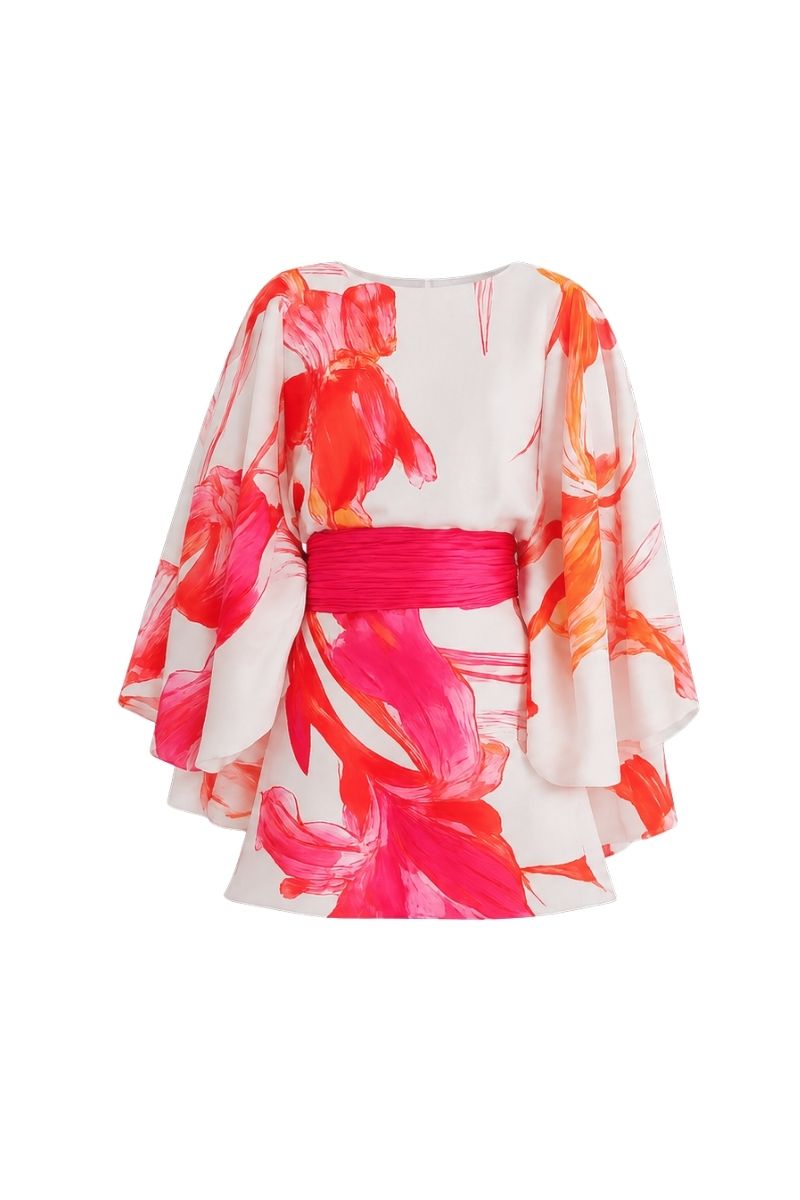 Sisters Amanda mini dress in ivory fuchsia featuring a stylish short design and vibrant color, perfect for casual or party wear.