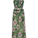 Nur Karaata silk heirloom beach dress, elegant maxi dress with flowing fabric and intricate details, perfect for beachwear.