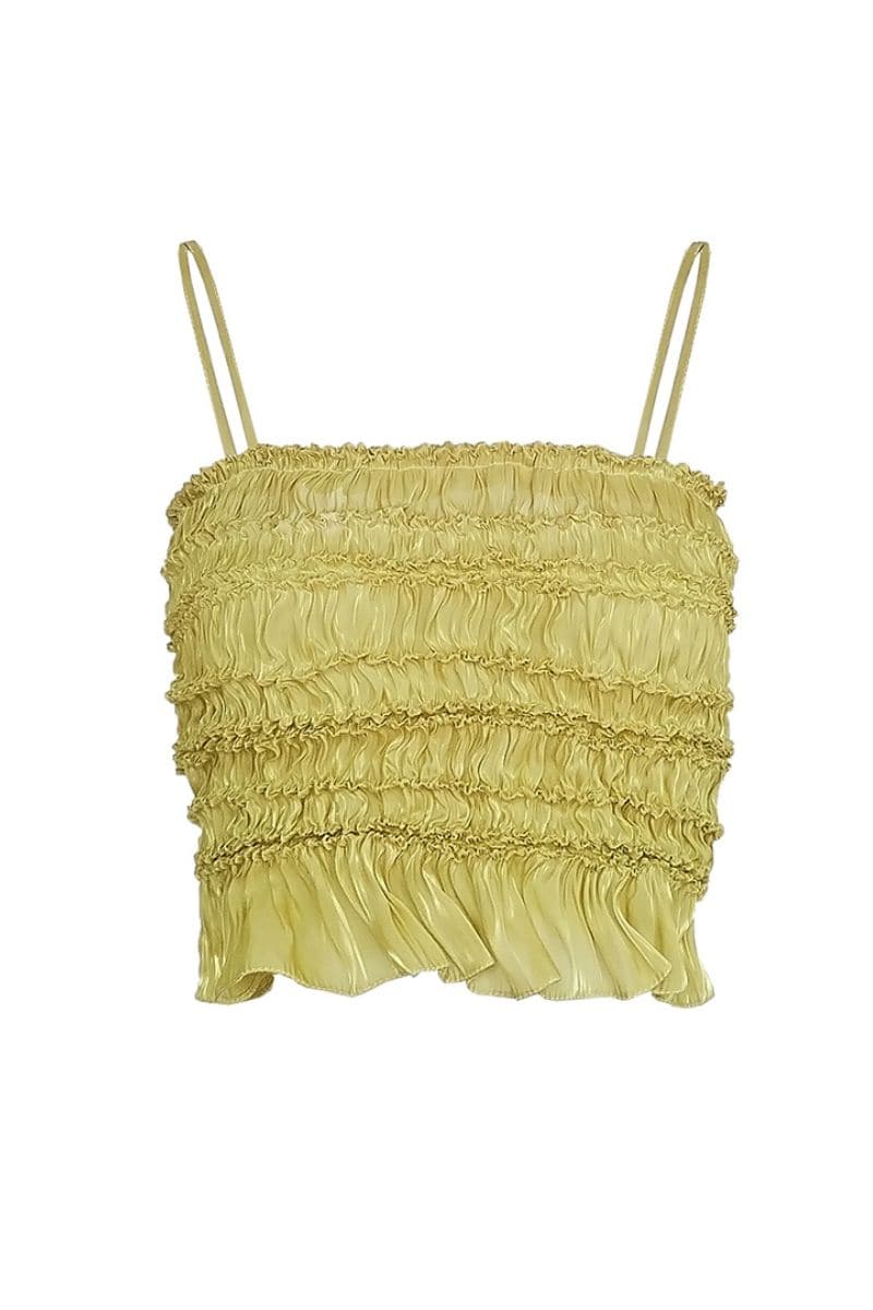 AMALIA YELLOW FITTED SHIBORI TOP - CULT MIA