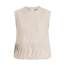 ANA + MARIA TATTI top in sand, lightweight sleeveless blouse with a relaxed fit and soft fabric, perfect for casual wear