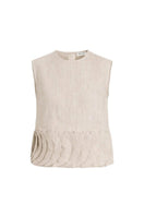 ANA + MARIA TATTI top in sand, lightweight sleeveless blouse with a relaxed fit and soft fabric, perfect for casual wear