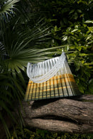 Touchless CULT MIA X touchless green and yellow pleated ombre top handle handbag with a sleek, modern design.