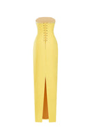 Elegant Crystal Corset Gown by CEM featuring intricate crystal embellishments and a fitted silhouette, perfect for formal occasions.