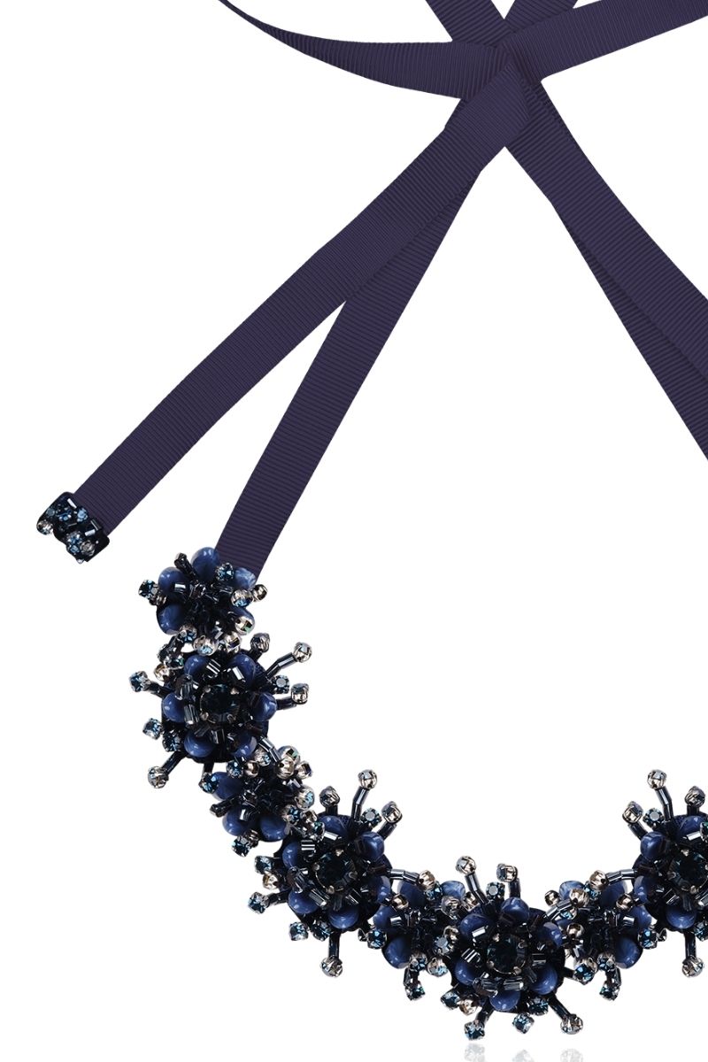BLUE GELA RIBBON NECKLACE - CULT MIA