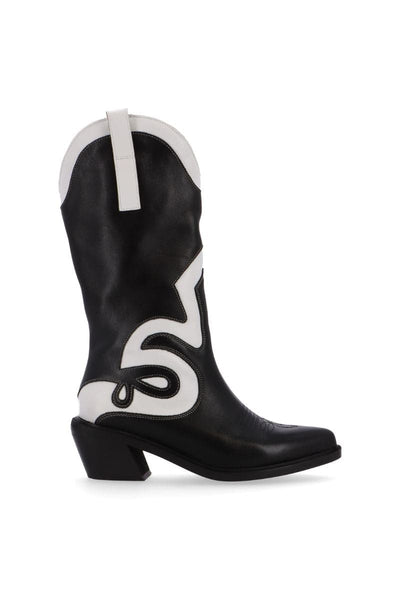 Mount Texas - Black and White Leather Boots