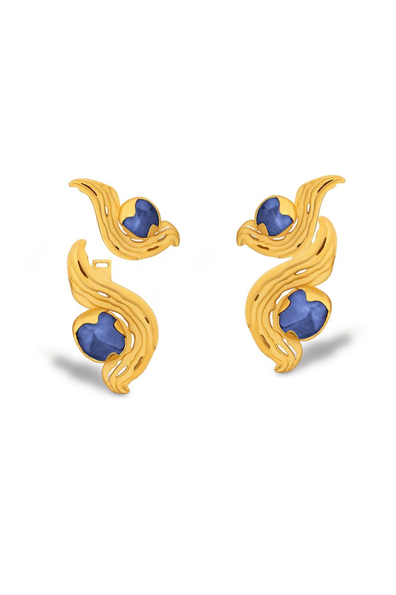 BLUE INTERCHANGEABLE METEORITE EARRINGS - CULT MIA