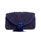 Catarina Mina Horizonte terrablue shoulder bag with adjustable strap and woven design, stylish and spacious for everyday use.