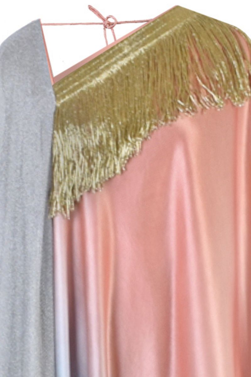 METALLIC MESH ASYMMETRIC KAFTAN - CULT MIA