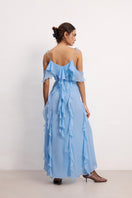 OvertheSea West Coast Blue maxi dress featuring a flowing blue fabric and relaxed fit, perfect for casual summer occasions.