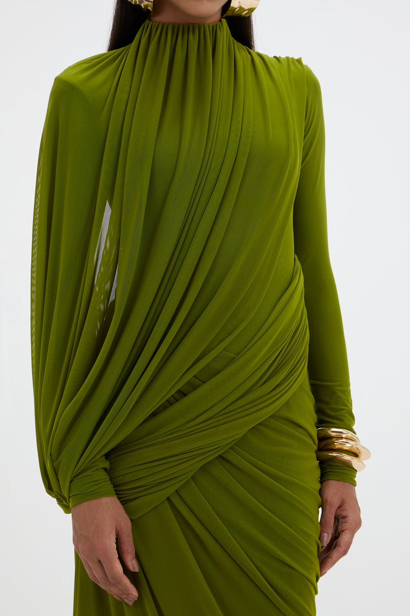 Deme By Gabriella Suzie Maxi Dress in flowing fabric with floral pattern, sleeveless design, and V-neck style.