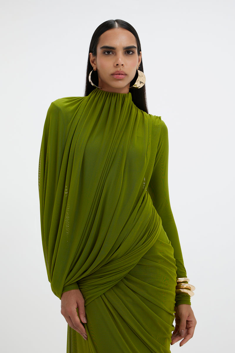 Deme By Gabriella Suzie Maxi Dress in flowy fabric with floral pattern and sleeveless design, perfect for summer occasions.