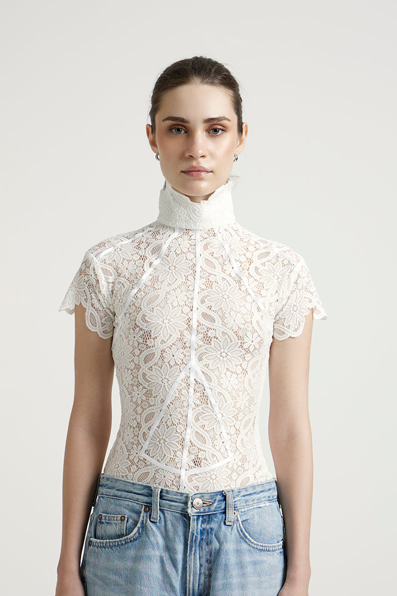 Deme By Gabriella Florence off-white top featuring a stylish, lightweight design with a relaxed fit and elegant neckline.
