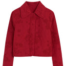 Rebecca Taylor Zuri quilted jacket in dark berry with a puffy, quilted design and stand collar, styled for a cozy look.