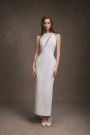 Keira Tong lace peek maxi dress featuring intricate lace details and a flowing silhouette, styled as a chic evening or summer dress.