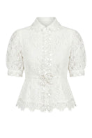 White Plan ivory lace charm set co-ords featuring delicate lace details and matching top and bottom pieces.
