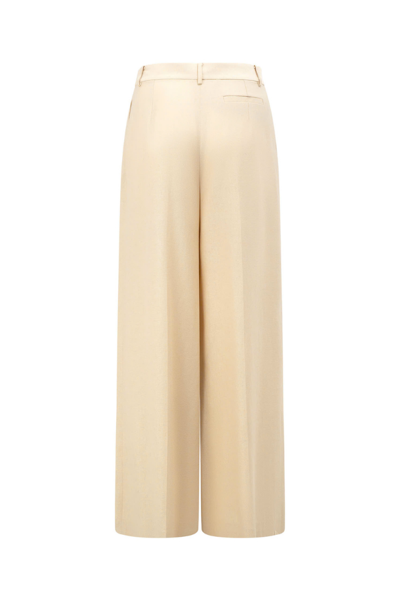 Arti Apparel NERRA Cream Pants showing relaxed fit, high waist design, and soft fabric, suitable for casual or stylish wear.