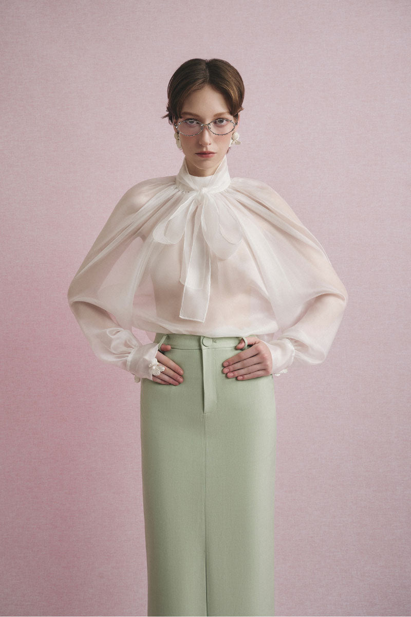 White Plan Elise blouse and skirt co-ords set, featuring a stylish matching top and bottom outfit with elegant design.