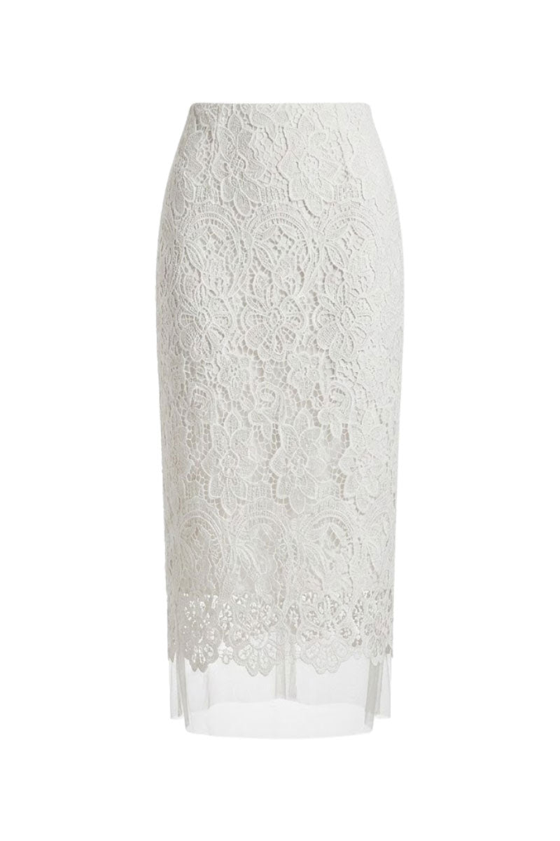White Plan ivory lace charm set co-ords featuring delicate lace details and matching top and pants for elegant, stylish wear