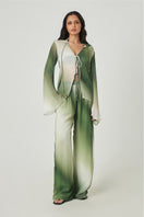 Summer Away Merlette top in sage ombre featuring lightweight fabric and a relaxed fit, ideal for casual summer wear.