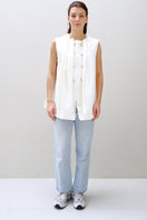 White CHARINA top by Aidan & Ice featuring a fitted design and stylish neckline, perfect for casual or dressy outfits.