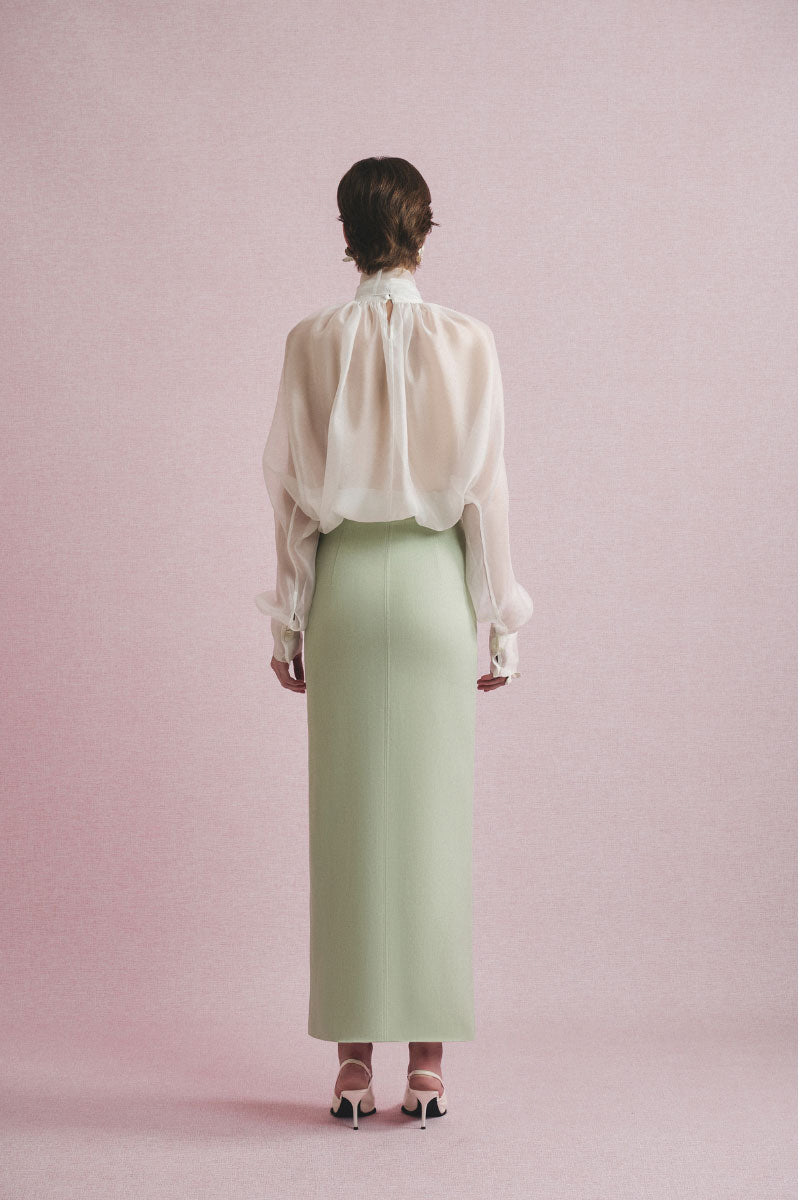 White Plan Elise blouse and skirt co-ords set, stylish women's fashion matching top and bottom ensemble, elegant and versatile.
