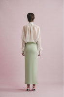 White Plan Elise blouse and skirt set, stylish co-ords with a coordinated top and bottom, perfect for casual or semi-formal wear.